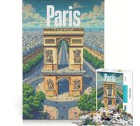 Puzzle da 1000 pezzi per adulti raffigurante l'Arco di Trionfo a Parigi, gioco interattivo, ideale per l'interazione genitore-figlio e come regalo per tutta la famiglia 50x75cm
