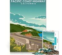 Puzzle da 1000 pezzi per adulti,raffigurante l'autostrada della costa del Pacifico,con dettagli nitidi e incisivi Sfida intelligente,gioco divertente per il tempo libero,decorazione da parete