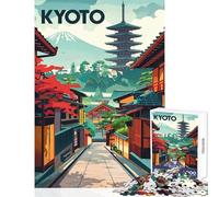 Puzzle da 1000 pezzi per adulti raffigurante le tranquille strade di Kyoto Gioco pratico ideale come regalo o giocattolo per donne (38x26cm)
