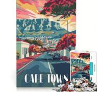 Puzzle da 1000 pezzi per adulti raffigurante le vivaci strade di Città del Capo gioco educativo decorazione per la casa collezione d'artista belle arti 38x26cm