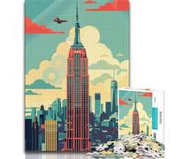 Puzzle da 1000 pezzi per adulti raffigurante lo skyline dell'Empire State Building, aiuta il cervello a esercitare i giocattoli che creano dipendenza e coltivano la pazienza Un'opera d'arte, 38x26cm