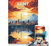 Puzzle da 1000 pezzi per adulti, raffigurante lo Stato di Washington e il Kent, gioco per famiglie, interazione genitore-figlio, compleanno e Natale 38x26cm