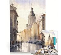 Puzzle da 1000 pezzi per adulti raffigurante Madrid capitale della Spagna Gioco pratico migliora la memoria idea regalo unica per compleanni e altre occasioni 50x75cm