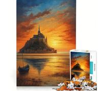 Puzzle da 1000 pezzi per adulti raffigurante Mont Saint Michel Francia gioco educativo difficile e stimolante ideale come regalo 38x52cm