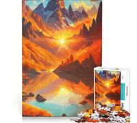 Puzzle da 1000 pezzi per adulti raffigurante montagna e valle al tramonto gioco fai-da-te migliora la memoria compleanno e Natale 50x75cm