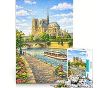 Puzzle da 1000 pezzi per adulti raffigurante Notre-Dame de Paris, giocattolo educativo, ideale per l'interazione genitore-figlio, compleanno e Natale 38x26cm