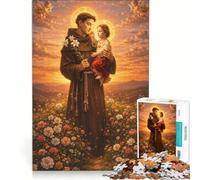 Puzzle da 1000 pezzi per adulti raffigurante Sant'Antonio da Padova decorazione da parete disegno da assemblare regalo per amici e familiari 38x52cm