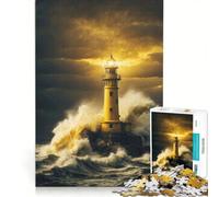 Puzzle da 1000 pezzi per adulti raffigurante tramonto faro e tempesta un gioco interattivo che migliora la memoria un'opera d'arte da collezione 50x75cm