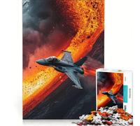 Puzzle da 1000 pezzi per adulti raffigurante un aereo da combattimento e un flusso di lava Un gioco rilassante divertente e umoristico ideale come regalo 38x52cm
