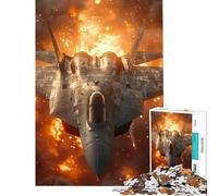 Puzzle da 1000 pezzi per adulti raffigurante un aereo da combattimento e una tempesta di fuoco Difficile e stimolante un gioco pratico per tutta la famiglia adatto a partire dai 14 anni (38x26cm)