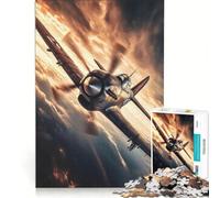 Puzzle da 1000 pezzi per adulti raffigurante un aereo da combattimento vintage gioco educativo gara di velocità manuale ideale come regalo per tutta la famiglia 38x26cm