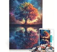 Puzzle da 1000 pezzi per adulti, raffigurante un albero celeste riflesso, gioco educativo, per divertimento in famiglia, collezione d'artista, opera d'arte 38x52cm