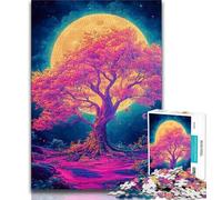 Puzzle da 1000 pezzi per adulti raffigurante un albero di ciliegio in fiore rosa, aiuta il cervello a esercitare i giocattoli avvincenti per coltivare la pazienza, un'opera d'arte 50x75cm