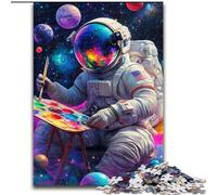 Puzzle da 1000 pezzi per adulti raffigurante un astronauta pittore, aiuta il cervello a esercitare i giocattoli che creano dipendenza e coltivano la pazienza Decorazione perfetta (dimensioni 50x75cm)