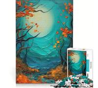 Puzzle da 1000 pezzi per adulti, raffigurante un bosco dipinto ad olio, gioco pratico, attività divertente da fare a casa, ideale come regalo per tutta la famiglia 38x26cm