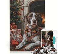 Puzzle da 1000 pezzi per adulti, raffigurante un bracco tedesco a pelo corto, antistress, di difficoltà elevata, ideale come elemento della lista dei desideri con Babbo Natale 50x75cm