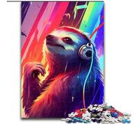 Puzzle da 1000 pezzi per adulti,raffigurante un bradipo,realizzato in legno,regalo per uomini e donne,per occasioni quotidiane e speciali,50x75cm,coinvolgente attività per serate di gioco in famiglia