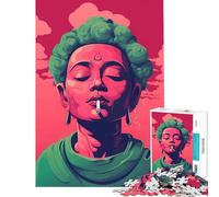 Puzzle da 1000 pezzi per adulti raffigurante un Buddha che fuma un gioco educativo e stimolante ideale per il relax e come regalo di compleanno (dimensioni 38x26cm)
