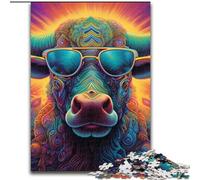 Puzzle da 1000 pezzi per adulti raffigurante un bufalo,in legno,perfetto per divertirsi in famiglia durante i compleanni,Natale,50x75cm,ideale per decorare la casa,allenare la mente e come regalo