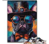 Puzzle da 1000 pezzi per adulti raffigurante un bulldog francese, regalo di compleanno per trascorrere il tempo libero in casa, regali, decorazione da parete per 14+ anni (dimensioni 26x38cm)