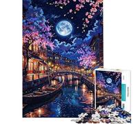 Puzzle da 1000 pezzi per adulti raffigurante un canale di Venezia di notte con la luna Un gioco divertente per adulti che stimola l'analisi e la logica ideale per l'interazione genitore-figlio