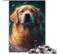 Puzzle da 1000 pezzi per adulti,raffigurante un cane Golden Retriever che dipinge. Puzzle difficili per adulti,26x38cm. Ideale per adolescenti e collezionisti,regalo da viaggio,attività per famiglie.
