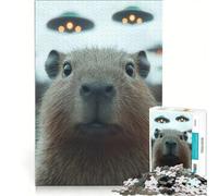 Puzzle da 1000 pezzi per adulti, raffigurante un capibara con UFO sullo sfondo, gioco interattivo, taglio di precisione, regalo di compleanno, 50x75cm