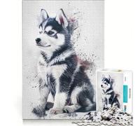 Puzzle da 1000 pezzi per adulti raffigurante un cavaliere Alaskan Malamute, gioco per famiglie, allena la mente e la manualità, ideale come regalo per tutta la famiglia 38x26cm