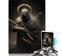 Puzzle da 1000 pezzi per adulti raffigurante un cavaliere o un angelo medievale, difficile da completare ma divertente e umoristico gioco educativo per compleanni (50x75cm)