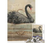 Puzzle da 1000 pezzi per adulti raffigurante un cigno nero su un divano antico un gioco educativo un'opera d'arte da parete un oggetto decorativo per artisti una collezione di belle arti (50x75cm)