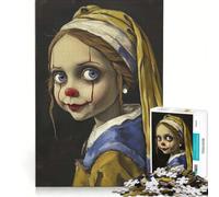Puzzle da 1000 pezzi per adulti raffigurante un clown con orecchino di perla, gioco educativo, difficile e stimolante, ideale come regalo 38x26cm