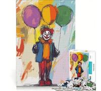 Puzzle da 1000 pezzi per adulti, raffigurante un clown con tre palloncini, un gioco impossibile, ideale per divertirsi a casa e come decorazione per la scrivania 50x75cm