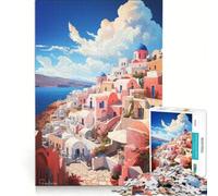 Puzzle da 1000 pezzi per adulti, raffigurante un dipinto ad olio della Grecia, un gioco pratico e divertente da fare a casa, ideale come regalo per tutta la famiglia 38x52cm