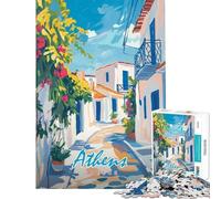 Puzzle da 1000 pezzi per adulti raffigurante un dipinto di Atene Grecia un'opera d'arte da parete Un'esperienza impegnativa e stimolante perfetta come regalo per tutta la famiglia (38x26cm)