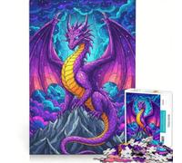 Puzzle da 1000 pezzi per adulti raffigurante un drago viola sulla cima di una montagna decorazione da parete gioco di velocità manuale adatto per decorare la scrivania 50x75cm