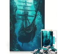 Puzzle da 1000 pezzi per adulti raffigurante un galeone affondato gioco interattivo migliora la memoria collezione d'artista opera d'arte 38x26cm