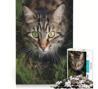 Puzzle da 1000 pezzi per adulti, raffigurante un gatto che cammina nell'erba, gioco per famiglie, attività divertenti da fare in casa, regalo di compleanno, regalo 38x52cm
