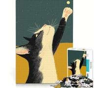 Puzzle da 1000 pezzi per adulti, raffigurante un gatto che cerca di raggiungere una stella, ideale per giochi in famiglia, attività divertenti da fare a casa, regalo di compleanno, regalo 50x75cm