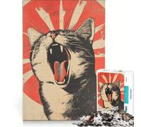 Puzzle da 1000 pezzi per adulti, raffigurante un gatto con il sole nascente, dipinto giapponese, gioco impossibile, ideale per passare il tempo durante le vacanze, regalo di compleanno o di viaggio