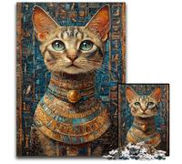 Puzzle da 1000 pezzi per adulti, raffigurante un gatto dell'antico Egitto Puzzle in legno dal design intricato per adolescenti, decorazioni fai da te e divertimento che stimola la mente 50x75cm