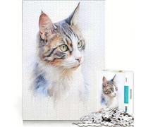Puzzle da 1000 pezzi per adulti, raffigurante un gatto domestico a pelo corto, un gioco impossibile, divertente attività da fare in casa, collezione d'artista, belle arti 38x52cm