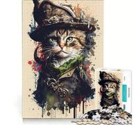 Puzzle da 1000 pezzi per adulti raffigurante un gatto pirata Gioco educativo difficile e stimolante collezione per artisti belle arti 38x52cm