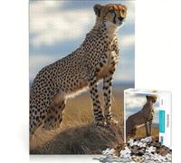 Puzzle da 1000 pezzi per adulti, raffigurante un ghepardo su una collina, un gioco impossibile, ideale per interagire con i genitori e i figli, perfetto per compleanni e Natale 50x75cm