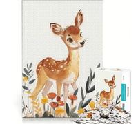 Puzzle da 1000 pezzi per adulti, raffigurante un grazioso cerbiatto in un campo, un gioco fai-da-te che migliora la memoria, compleanno e Natale 38x52cm