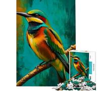 Puzzle da 1000 pezzi per adulti raffigurante un gruccione su un ramo un'opera d'arte che stimola l'intelligenza e crea dipendenza Giochi per tutta la famiglia decorazione da parete e regalo divertente