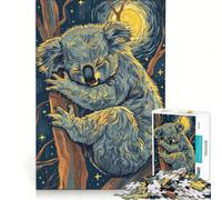Puzzle da 1000 pezzi per adulti raffigurante un koala addormentato in una notte stellata gioco educativo di difficoltà elevata ideale come regalo di compleanno o per occasioni speciali 38x52cm