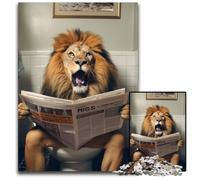 Puzzle da 1000 pezzi per adulti raffigurante un leone che legge il giornale, attività divertenti da fare a casa, regalo di compleanno, regalo da viaggio, 26X38CM/10,23x14,96 pollici.