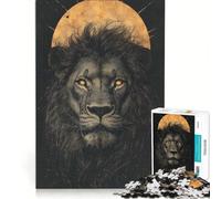 Puzzle da 1000 pezzi per adulti raffigurante un leone con aureola dorata un gioco interattivo per genitori e figli ideale come regalo per tutta la famiglia 38x52cm