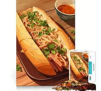 Puzzle da 1000 pezzi per adulti raffigurante un panino Banh Mi con salsa,con intagli precisi Gioco cognitivo divertente,per il tempo libero e il relax Regalo di Natale rilassante (38x52cm)