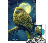 Puzzle da 1000 pezzi per adulti raffigurante un pappagallo Kea al chiaro di luna un'opera d'arte difficile e stimolante per la casa un giocattolo educativo per ragazzi dai 14 anni in su (50x75cm)